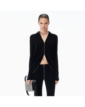 Alexander Wang Draped Back Zip Shirt - Black
