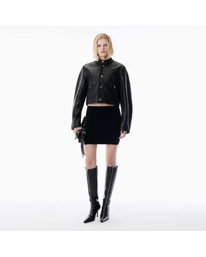 Alexander Wang Wool-Blend Mini Skirt With Logo Patch - Black