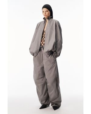 Alexander Wang Boxer Waist Mid-Rise Track Pant - Grey