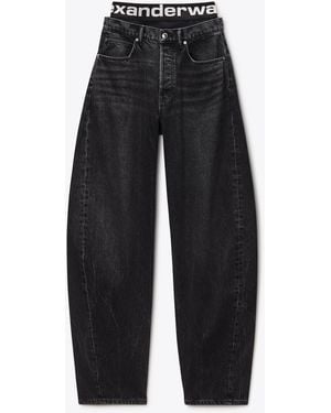 Alexander Wang Blow-Up Jeans With Logo Bike Short Waistband - Black