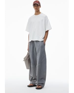 Alexander Wang Track Pant In Primal Lambskin Leather - White