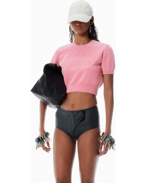 Alexander Wang Pink Cotton-blend Chenille Logo Pullover - Red