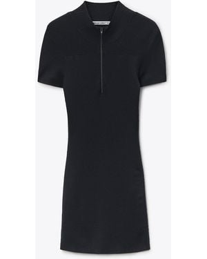 Alexander Wang Debossed Logo Mock Neck Dress - Black