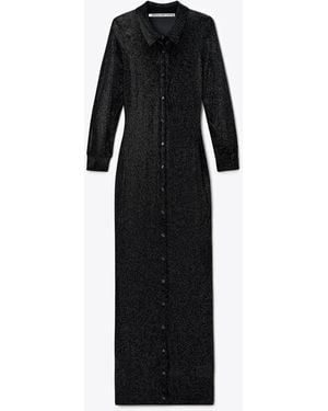 Alexander Wang Crystal Hotfix Polo Maxi Dress - Black