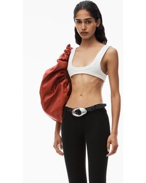 Alexander Wang Scoop Neck Bra In Ribbed Jersey - Natural