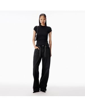 Alexander Wang Crystal Drawcord Balloon Jogger - Black