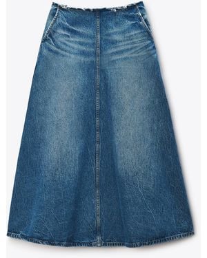 Alexander Wang A-Line Denim Skirt Midi - Blue