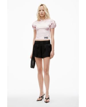 Alexander Wang Track Short In Satin Jersey - Black