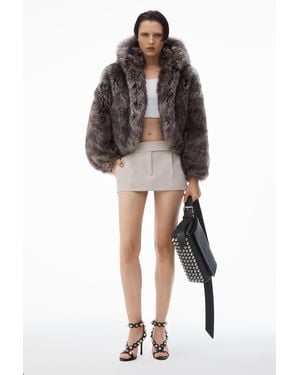 Alexander Wang Tailored Mini Skort In Wool Tailoring - Natural