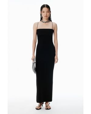 Alexander Wang Black Logo Jacquard Slip Dress