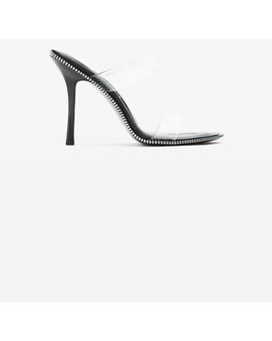 Alexander Wang Nova 105Mm Double Strap Zipper Sandal - Black