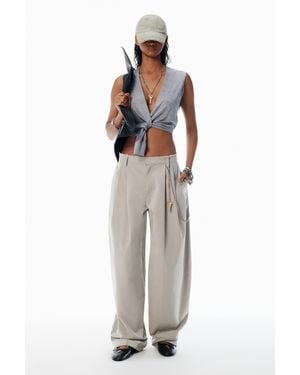 Alexander Wang Gray Cotton-blend Balloon-leg Pants - White