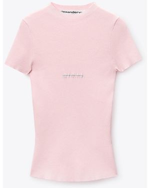Alexander Wang Knit Logo Baby Tee - Blue