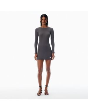 Alexander Wang Long-Sleeve Loungewear Minidress - Black