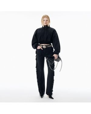 Alexander Wang Brushed Denim Funnel Neck Jacket - Blue