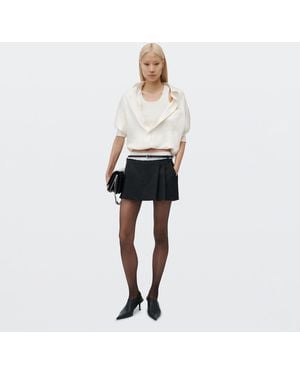 Alexander Wang Mid-Rise Layered Boxer Tailored Pant - Black