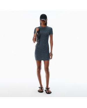 Alexander Wang Logo Jacquard Shrunken Minidress - Blue