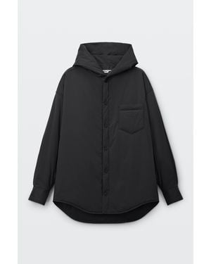 Alexander Wang Hooded Lightweight Puffer Shirt - Black