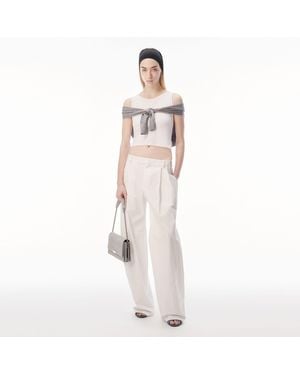 Alexander Wang Side Zip Mid-Rise Tailored Pant - White
