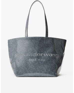Alexander Wang Punch Lacquered Denim Large Tote - Blue