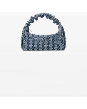 Alexander Wang Scrunchie Small Bag In Jacquard Denim - Blue