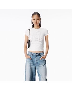 Alexander Wang Crystal Graphic Baby Tee - Blue