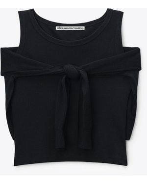 Alexander Wang Layered Tank With Tie-Front Jumper Detail - Black