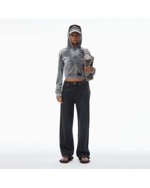 Alexander Wang Ez Mid Rise Jeans With Logo Pocket - Multicolor