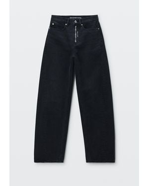Alexander Wang Float Crystal Logo Fly Mid-Rise Relaxed Jean - Blue