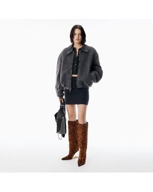 Alexander Wang Wool-Blend Mini Skirt With Logo Patch - Black