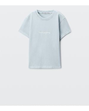 Alexander Wang Shrunken Ss Tee W/ Logo Print - Blue