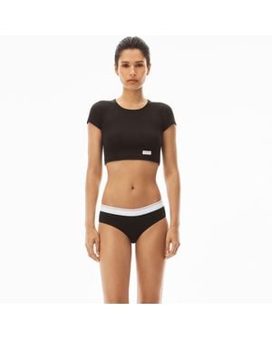Alexander Wang Cropped Short-Sleeve Tee - Black
