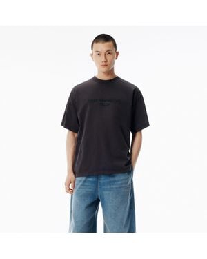 Alexander Wang Washed Jersey Logo Long-Sleeve Tee - Black