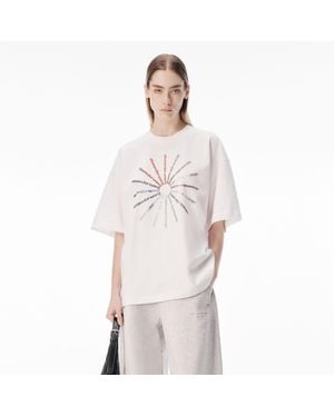 Alexander Wang Crystal Pinwheel Short Sleeve Tee - Multicolour