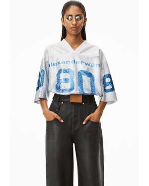 Alexander Wang 80 Football Jersey In Sequin Faille - Blue