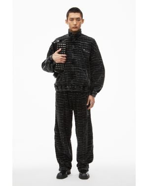 Alexander Wang Crocodile Jacquard Velour Track Jacket - Black