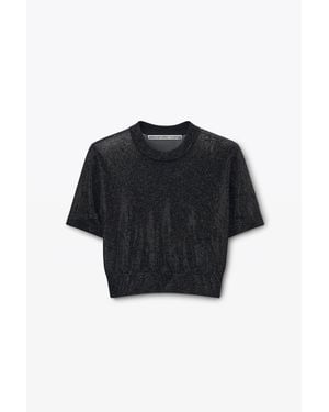 Alexander Wang Clear Bead Hotfix Crewneck Tee - Black