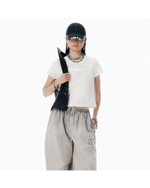 Alexander Wang Cotton Shrunken Logo Tee - White