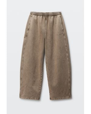 Alexander Wang Crystal Hotfix Mid-Rise Oversized Sweatpant - White