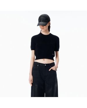 Alexander Wang Short Sleeve Crewneck Tee Cropped - Blue