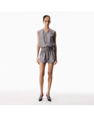 Alexander Wang Silk Twill Track Short - Gray