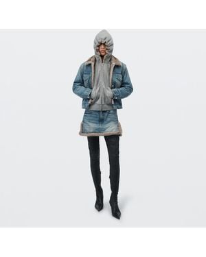Alexander Wang Faux Fur Lined Denim Jacket - Blue