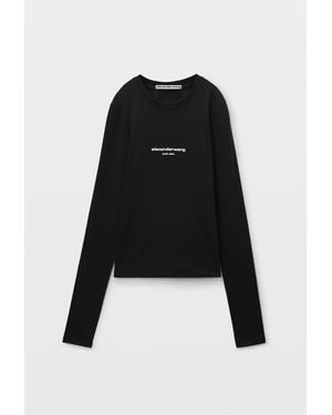 Alexander Wang Logo Print Fitted Tee - Black