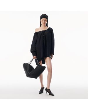 Alexander Wang Bungee Scoop Neck Mini Shirt Dress - Black