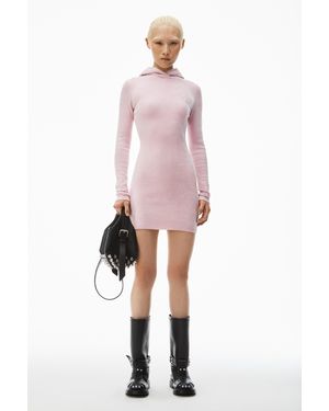 Alexander Wang Logo-embossed Hoodie Minidress - Pink