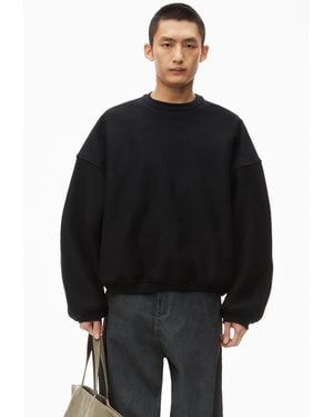 Alexander Wang Logo Embroidered Oversized Sweatshirt In Cotton - Black