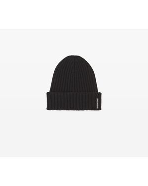 Alexander Wang Ribbed Beanie With Logo Flag Tag - Black