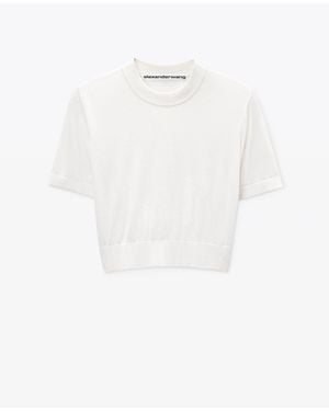 Alexander Wang Clear Bead Hotfix Crewneck Tee - White