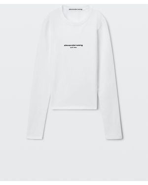 Alexander Wang Logo Print Fitted Tee - White
