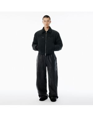 Alexander Wang Worn Moto Leather Sweatpant - Black